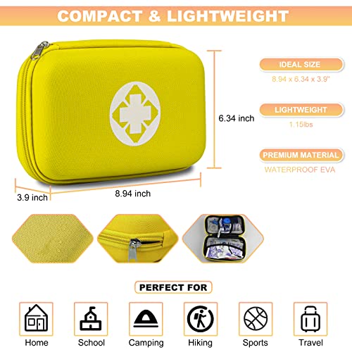 First Aid Kit 276PCS Car Home Camping Essentials Red Emergency Kit AMORNING - color: Yellow-276pcs