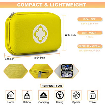 First Aid Kit 276PCS Car Home Camping Essentials Red Emergency Kit AMORNING - color: Yellow-276pcs