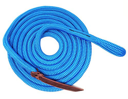 Double Braid Lead Rope with Eye Splice Loop, 12-14FT Lengths (Blue, 14 ft.) - color: Blue, size: 14 ft.