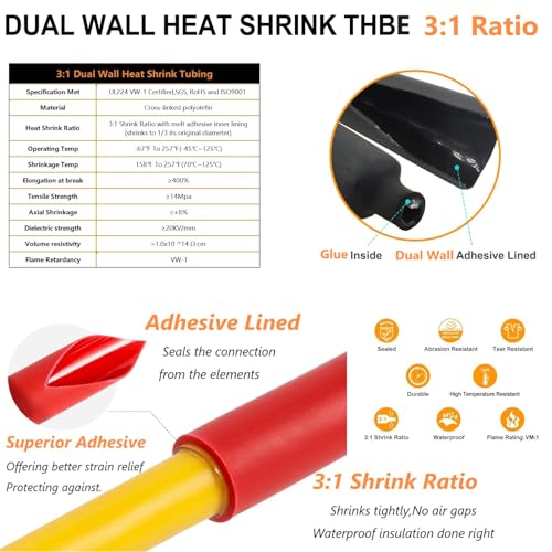 SVAAR 400PCS 26-10 Gauge Non-Insulated Butt Connectors Kit 26-10 AWG Uninsulated Wire Splices 200 Tinned Copper Marine Grade Seamless Crimp Butt Splice Terminals w/200 3:1 Adhesive Lined Heat Shrinks - size: 26-10 AWG Kit