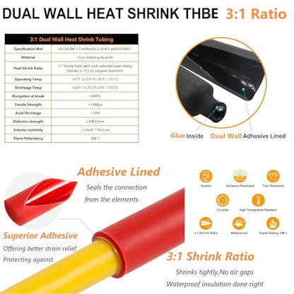 SVAAR 400PCS 26-10 Gauge Non-Insulated Butt Connectors Kit 26-10 AWG Uninsulated Wire Splices 200 Tinned Copper Marine Grade Seamless Crimp Butt Splice Terminals w/200 3:1 Adhesive Lined Heat Shrinks - size: 26-10 AWG Kit