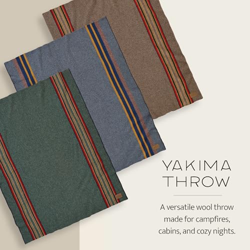 Pendleton Yakima Throw 54" x 66", Wool Cotton - color: Green Heather
