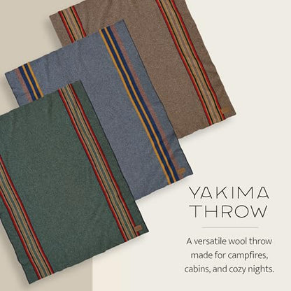 Pendleton Yakima Throw 54" x 66", Wool Cotton - color: Green Heather