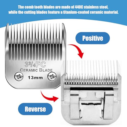 Dog Grooming Replacement Blades Compatible with Andis Dog Clipper - size: 3FC