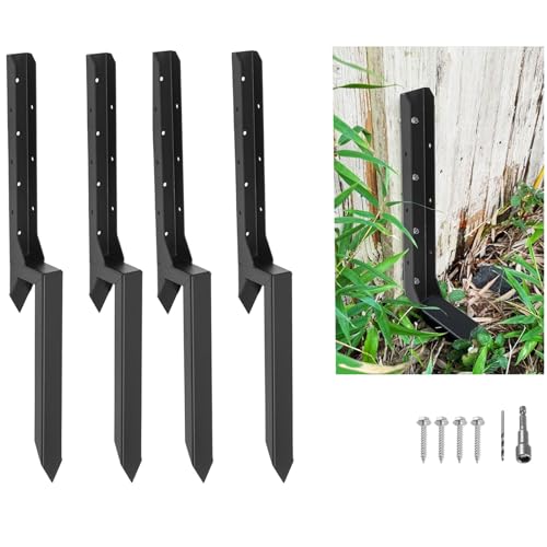 Colinktool 4Pack Fence Post Repair Stake Kit,Heavy-Duty Metal Decking Posts