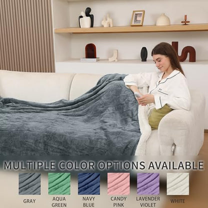 Electric Blanket Queen Size, Soft Cozy Flannel Sherpa Queen Heated Blanket Dual Control with 5 Heating Levels & 10 Hours Auto Off, Fast Heating, Machine Washable Heating Blanket, 84" x 90", Gray - color: Gray, size: Queen-84"x90"