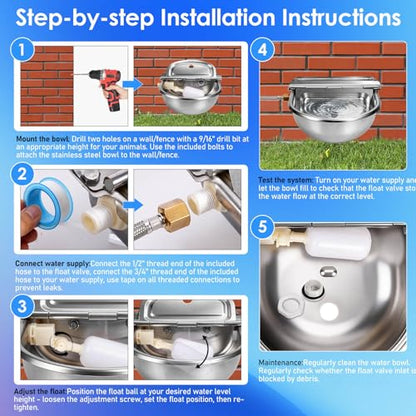 Metal Automatic Chicken Waterer, Duck Waterer No Mess