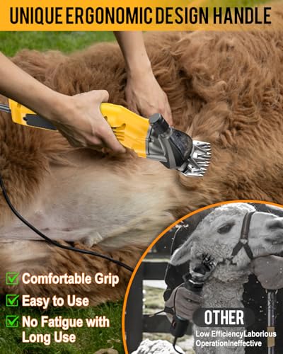 SOARFLY Sheep Shears, 600W Heavy Duty Professional Electric Sheep Clippers, Livestock Haircut for Grooming Sheep Horses Alpacas Goats Thick Animals