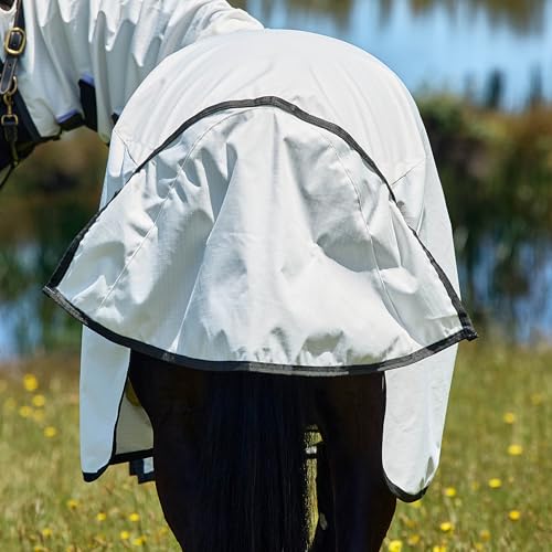 WeatherBeeta ComFiTec Sweet Itch Shield Fly Sheet Combo, White/Charcoal, 78" - size: 78"
