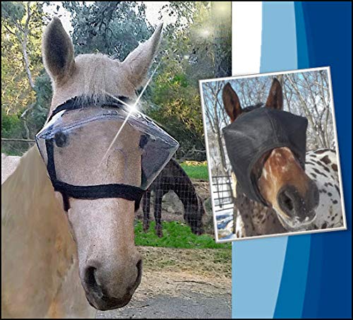 Recovery Vizor, (Size Pony - Clear UV Tint) Medical/Preventative Horse Eye (Goggle) Protection for Uveitis/Injury/Scratch or Corneal Ulcer, Infection, Blindness, Photsensitivity - size: PONY