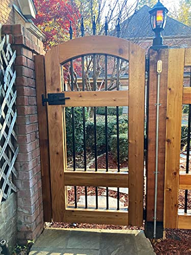 Gate Latch, Heavy Duty with Lever for Doors or Gates, Black, Left Hand - style: Gate Latch - Left Hand