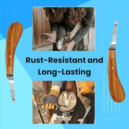 Hoof Knife with Narrow Single Sided Edge Right Hand Farrier Tool for Horses and Livestock – Premium Stainless Steel Hoof Trimming Knife with Ergonomic Contoured Handle for Better Grip - style: Narrow Blade - RH