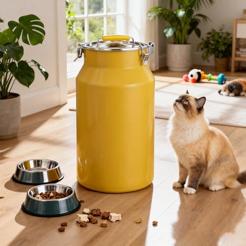 25 Lbs Stainless Steel Dog Food Storage Container with Scoop, 11.81“x19.69”