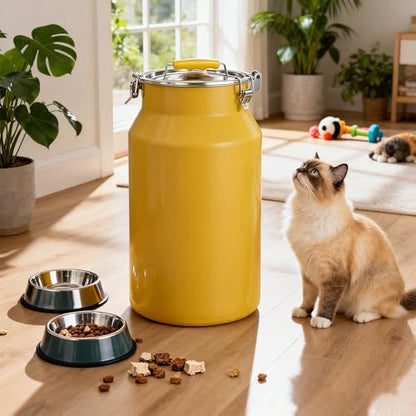 25 Lbs Stainless Steel Dog Food Storage Container with Scoop, 11.81“x19.69”