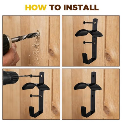 10Pcs Horse Bridle Rack Heavy Duty Wall Mounted Bridle Holder Bridle Hook with Screws for Horse Barn Tack Room
