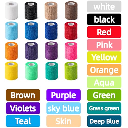 40 Pack Self Adhesive Bandage Wraps,2" X 5 Yards Elastic Bandage Wrap - color: Multicolour-40pack, size: 2 Inch