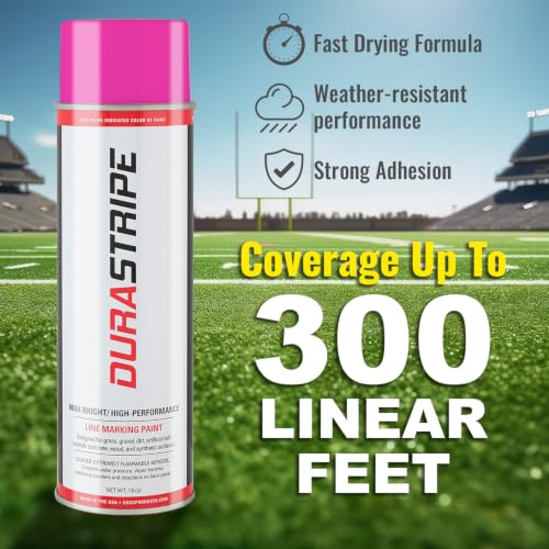 Athletic Field Marking Paint - (CASE) 12/18 Ounce Cans. The Most durable line marking paint available! Several colors to choose from. (Fluorescent Pink) - color: Fluorescent Pink