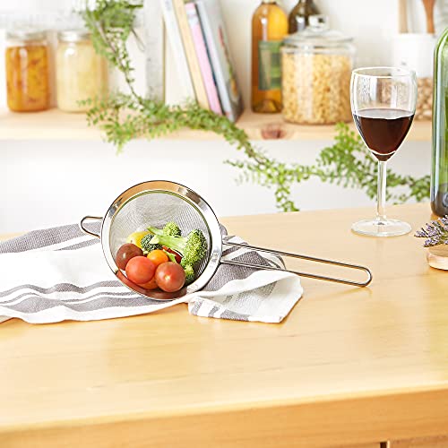 RSVP International Endurance Kitchen Collection, Stainless Steel Fine Mesh Conical Sieve/Colander, Multi-Purpose for Cooking, Baking, Loose Leaf Tea, Bar Strainer Cocktails, 4.75-Inch - size: 4.75-Inch