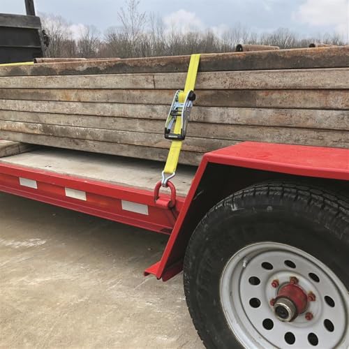 SMARTSTRAPS 27-Foot Premium Ratchet Strap (1 Pack), 10,000 lb Break Strength, 3,333 lb WLL – Heavy-Duty Commercial Tie-Down for Equipment, Tractors & Vehicle Transport, Yellow - size: 27' 10000 lb - 1 Pack