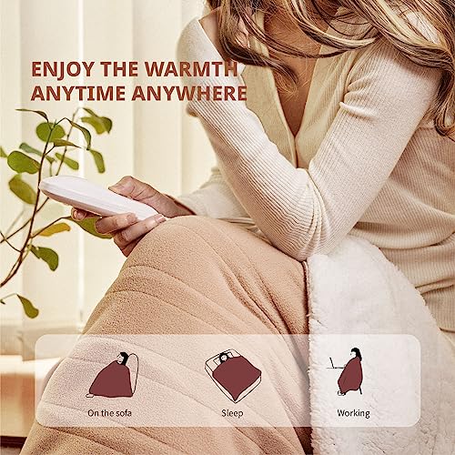 Heated Blanket 50''x60'', Soft Heated Throw Blanket,Almond - color: Almond, size: 5060