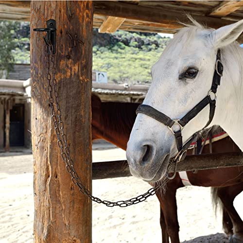 Tudomro 16 Pcs Heavy Duty Bucket Hooks for Horses Holder, Black - color: Black