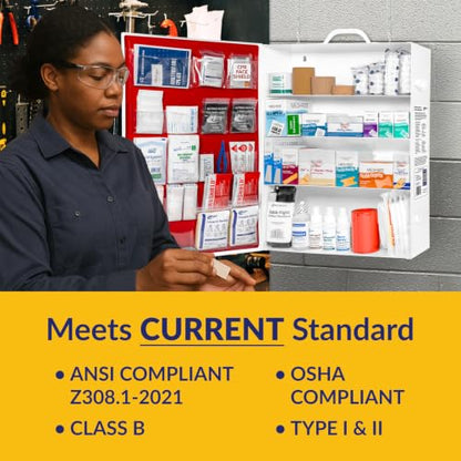 MFASCO 4 Shelf Workplace First Aid Kit | Class B 2021 OSHA/ANSI Compliant - size: 4 Shelf, style: Standard ANSI/OSHA