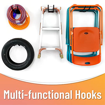 HUHOLE 4 Pack 12 Inch Wave Garage Hooks Wall Mount Hangers