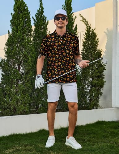 Men‘s Golf Shirt Funny Polo Shirts Short Sleeve Golf Polo Shirts Gifts Print Shirts - color: Style-ngklt-as3, size: Medium