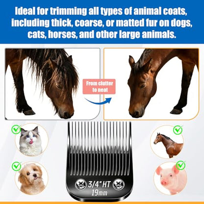 Dog Grooming Replacement Blades Compatible with Andis Dog Clippers - size: Black-3/4"HT