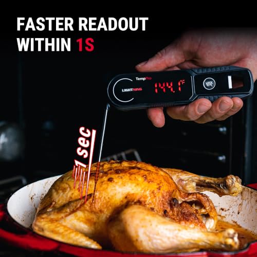TempPro TempSwift 1 Sec Instant Read Meat Thermometer Digital - color: Black
