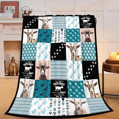 Super Soft Warm Goat Animal Throw Blanket - Cozy Plush Fluffy Sheep Lightweight Fleece Flannel Gifts for Women, Girls, Kids & Adults - 60"X50" - color: Goats, size: 60"x50"