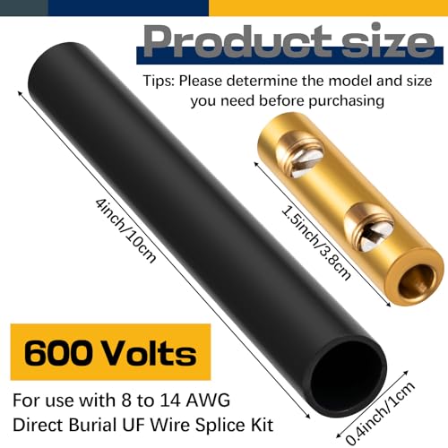 Relaxweex 2 Sets Underground Wire Splice Kit Suit for 14-8 Awg Wire - size: 14-8 Awg