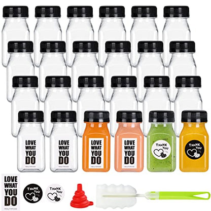 Fhxtcygj 24 Pack 4oz Empty Plastic Juice Bottles with Leak-Proof Caps Lids - color: 24pcs 4oz