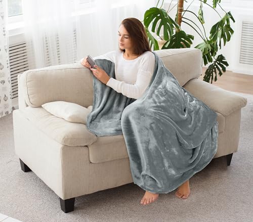 Utopia Bedding Soft Fleece Bed Blanket Throw Size Ash Grey (50x60 Inch) - color: Ash Grey, size: Throw (50x60 Inch)