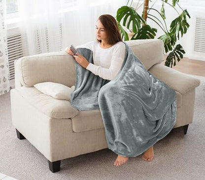 Utopia Bedding Soft Fleece Bed Blanket Throw Size Ash Grey (50x60 Inch) - color: Ash Grey, size: Throw (50x60 Inch)