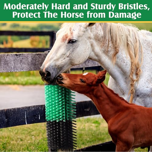 3 Pack Livestock Scratching Brush, Green and Black - color: Green and Black