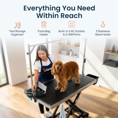 KANIS Professional Electric Dog Grooming Table - Heavy Duty - color: BLACK, size: 49"