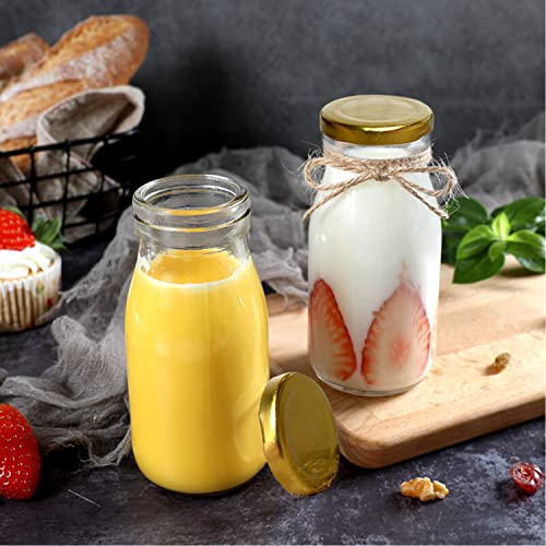 QAPPDA 20 Pack 12 oz Glass Bottles, Clear Glass Milk Bottles with Gold Lids - color: Gold Lid