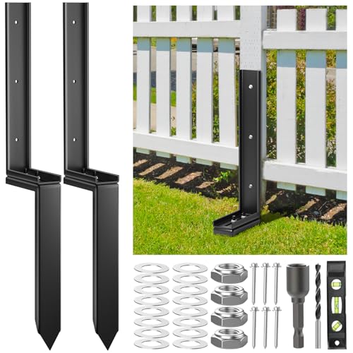 Housolution Fence Post Repair Kit,Separated Fence Post Anchor,2 Pack - size: 2 Pack