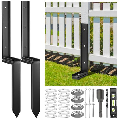 Housolution Fence Post Repair Kit,Separated Fence Post Anchor,2 Pack - size: 2 Pack