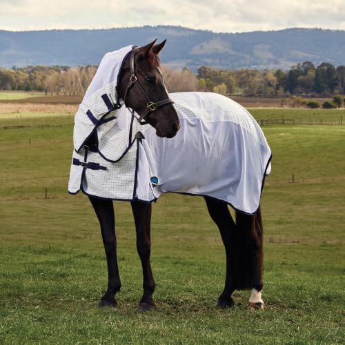 WeatherBeeta Airstream Detach-A-Neck, White/Navy, 78" - size: 78"