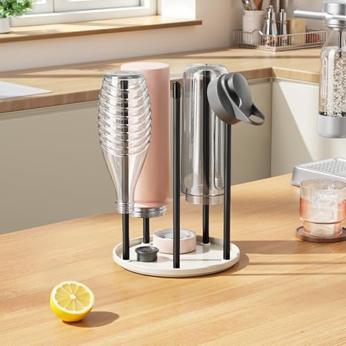 niffgaff Bottle Drying Rack – Ceramic Base Bottle Organizer for Countertop, Baby Bottle Rack, Water Bottle Storage Rack, White - color: White