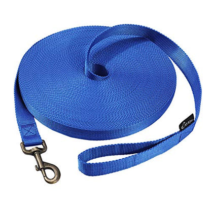 HIKISS Long Dog Leash Obedience Recall Training Agility Lead with Thickening Material for Large Dog - 15ft 20ft 30ft 50ft 100ft Training Leash(Blue 15ft) - color: T2:Large Dog Thicken blue, size: 15 Feet