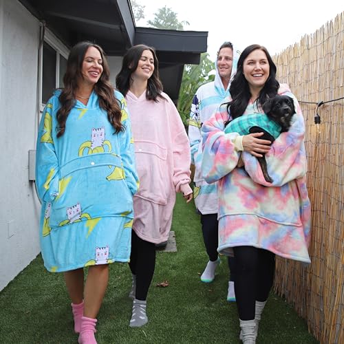 Catalonia Oversized Blanket Hoodie, Wearable Fleece Blanket Sweatshirt - color: Pink Ash / Fleece