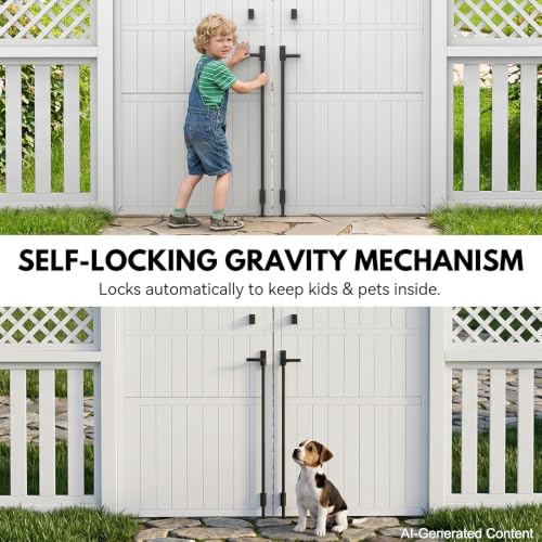 36" Heavy Duty Cane Bolt Drop Rod for Gate, Pack of 2 | Thickened Steel Outdoor Gate Latch, Wind Resistant for Wood, Vinyl, Metal, Iron, Double Fencing - size: 36 inch-2 Pack