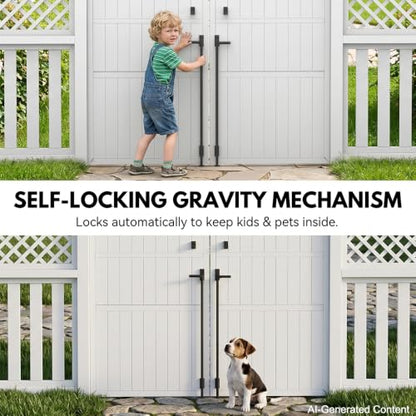 36" Heavy Duty Cane Bolt Drop Rod for Gate, Pack of 2 | Thickened Steel Outdoor Gate Latch, Wind Resistant for Wood, Vinyl, Metal, Iron, Double Fencing - size: 36 inch-2 Pack