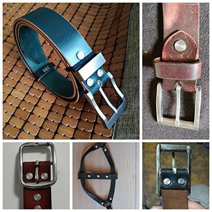 Towonder Stainless Steel Belt Buckle Head DIY Leather Craft Making Rusty Proof Metal Screw Replacement 0.39x0.16x0.28 Inch