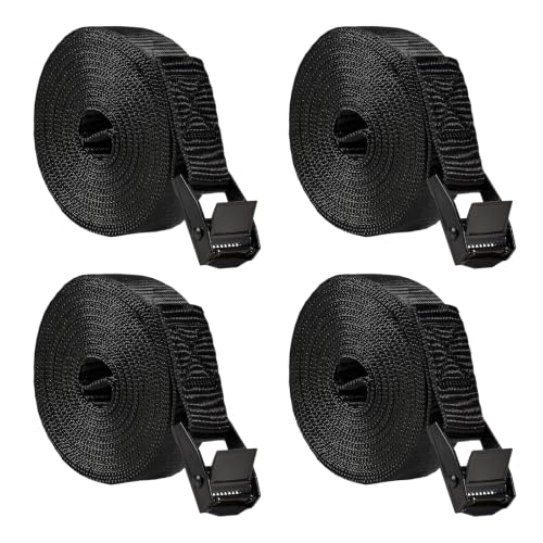 4PCS Tie Down Strap, Lashing Straps with Adjustable Buckle (6.7 ft) | 600 lbs Break Strength, Fit for Cargo Luggage Car Roof Rack, Polypropylene Webbing with Zinc Alloy Buckle, Cam Buckle Design - color: 6.7 ft