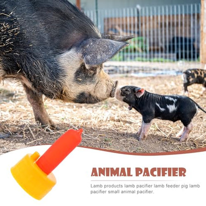 BESTonZON Lamb Feeding Nipples 10 pcs Animal Nursing Bottle Teats for Sheep Goat Piglet and Calf Screw-on Pacifier with Smooth Surface for Farm Animal Feeding
