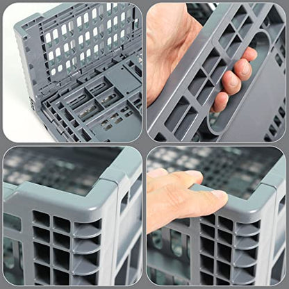 Collapsible Storage Bin/Containe， Transfer box,crate Transit storage of various items (Gray 23.6" L x 15.7" W x 8.6" H) - size: Gray 23.6" L x 15.7" W x 8.6" H